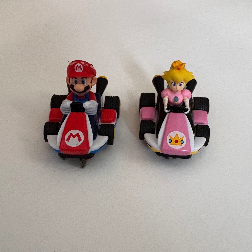 Carrera Mario Kart Slot Cars Mario and Princess Peach Set Untested